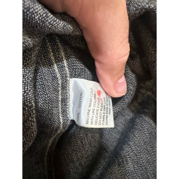 Howler Bros Sz M Tallier Work Short Gray Wash Button Up Thick Longsleeve - Great - Picture 6 of 8